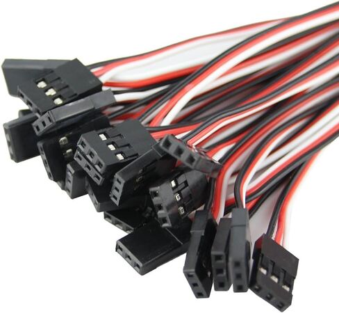 OliYin 20pcs 7.87inch 20cm 200mm Male to Female JR Plug Servo Extension Lead Wire Cable for RC Quadcopter Airplane in Saudi Arabia