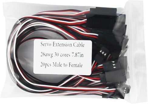 OliYin 20pcs 7.87inch 20cm 200mm Male to Female JR Plug Servo Extension Lead Wire Cable for RC Quadcopter Airplane in Saudi Arabia