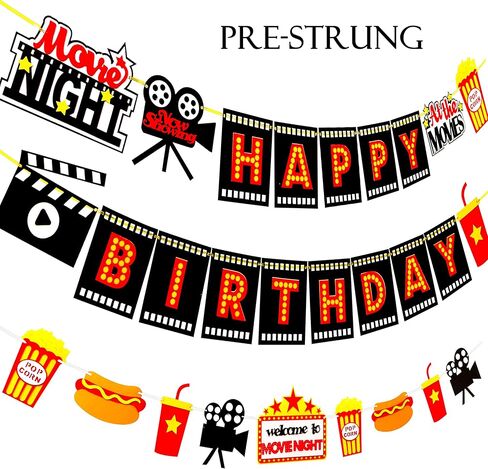 زينة حفلات اعياد الميلاد بنمط فيلم «Happy Birthday» من اللاتكس، بالونات من الفويل واللاتكس لتزيين الكيك والكب كيك ولوازم الحفلات بطابع فيلم سينما in Kuwait
