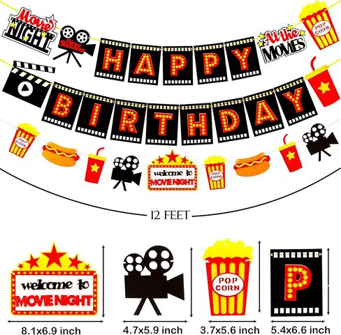 زينة حفلات اعياد الميلاد بنمط فيلم «Happy Birthday» من اللاتكس، بالونات من الفويل واللاتكس لتزيين الكيك والكب كيك ولوازم الحفلات بطابع فيلم سينما in Kuwait