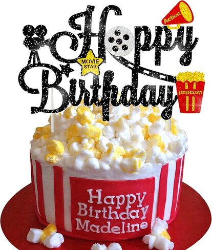 زينة حفلات اعياد الميلاد بنمط فيلم «Happy Birthday» من اللاتكس، بالونات من الفويل واللاتكس لتزيين الكيك والكب كيك ولوازم الحفلات بطابع فيلم سينما in Kuwait