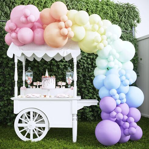 HOUSE OF PARTY Rainbow Balloon Arch Kit -135 Pcs Colorful Pride Balloons Included for Balloon Garland, Arch, and Fiesta Decorations for Easter Party Decorations, Baby Girl Birthday and Party Supplies! in Saudi Arabia