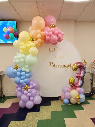 HOUSE OF PARTY Rainbow Balloon Arch Kit -135 Pcs Colorful Pride Balloons Included for Balloon Garland, Arch, and Fiesta Decorations for Easter Party Decorations, Baby Girl Birthday and Party Supplies! in Saudi Arabia