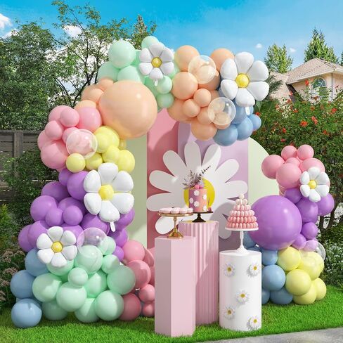 HOUSE OF PARTY Rainbow Balloon Arch Kit -135 Pcs Colorful Pride Balloons Included for Balloon Garland, Arch, and Fiesta Decorations for Easter Party Decorations, Baby Girl Birthday and Party Supplies! in Saudi Arabia