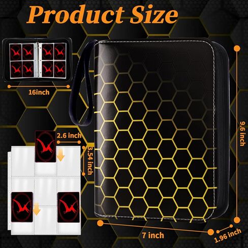 ألبوم بطاقات تجارة Card Binder مع 55 كمًا، حامل كتب بطاقات بأربعة جيوب يناسب 440 بطاقة لصورة مقاس 3 بوصات، مجموعة بطاقات ألعاب TCG، ألبوم جامع بطاقات التداول الرياضية in Kuwait