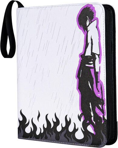 MORABTO Binder for Naruto Cards, 720 Pockets Trading Card Album with 40 Sleeves, 9 Pocket Card Holder Album Compatible with Anime NarutoNinja Cards（Black Flame） in Kuwait