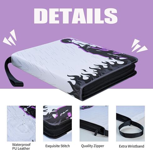 MORABTO Binder for Naruto Cards, 720 Pockets Trading Card Album with 40 Sleeves, 9 Pocket Card Holder Album Compatible with Anime NarutoNinja Cards（Black Flame） in Kuwait