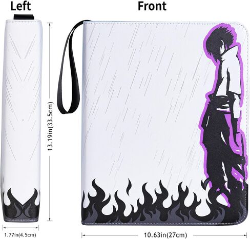 MORABTO Binder for Naruto Cards, 720 Pockets Trading Card Album with 40 Sleeves, 9 Pocket Card Holder Album Compatible with Anime NarutoNinja Cards（Black Flame） in Kuwait