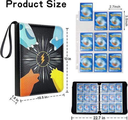 Dmoicols Trading Card Binder with 990 pockets Game Card Collection Book with Sleeves 9-Pocket Card Album for Kids as Birthday & Christmas gifts(Black) in Saudi Arabia