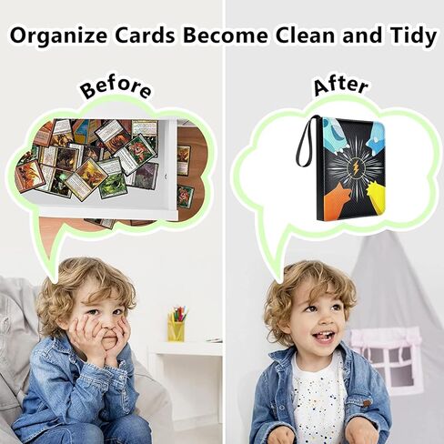 Dmoicols Trading Card Binder with 990 pockets Game Card Collection Book with Sleeves 9-Pocket Card Album for Kids as Birthday & Christmas gifts(Black) in Saudi Arabia