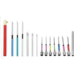 16Pcs Punch Needles Tool Kit Beading Needle Tools Adjustable Punch Needle Kits DIY Accessories for Hand Embroidery Cross Stitch Punching in Saudi Arabia