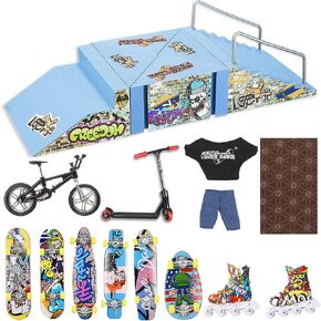 لوح تزلج 6 في 1 هوهيبي من بي سي واي، مجموعة منحدر لوح تزلج مع 6 الواح اصابع، سكوتر اصابع، دراجة اصبع، ملابس اصبع، حذاء تزلج وحصيرة، العاب لوح تزلج هدية عيد الميلاد للاطفال in Kuwait