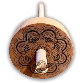 هابي كلاسي دروب سبيندل من خشب القيقب العلوي الدوار ذو لمسة نهائية ناعمة تصميم ماندالا زهرة #4 in Kuwait