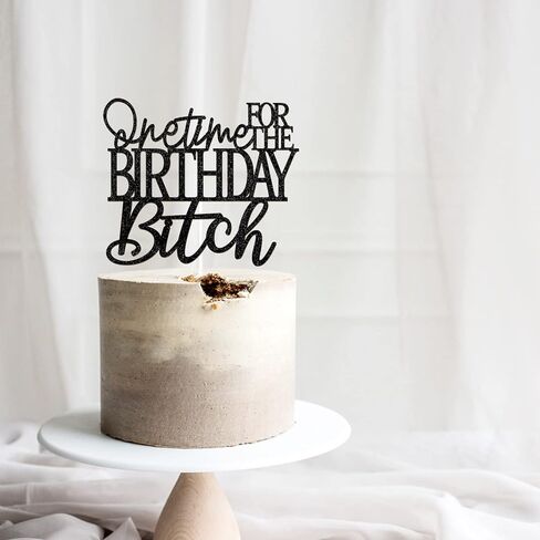 قطعة علوية لكعكة عيد الميلاد مرة واحدة، زينة كعكة عيد ميلاد لامعة، لوازم ديكور حفلات أعياد الميلاد للبالغين، أسود مزدوج الجوانب in Kuwait