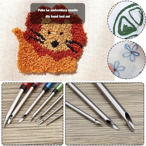 16Pcs Punch Needles Tool Kit Beading Needle Tools Adjustable Punch Needle Kits DIY Accessories for Hand Embroidery Cross Stitch Punching in Saudi Arabia