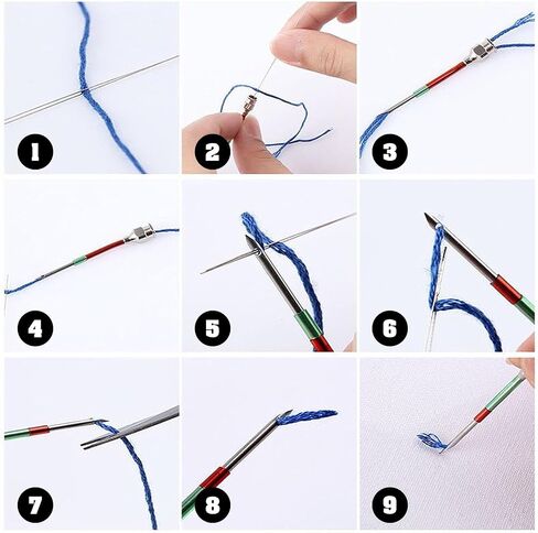 16Pcs Punch Needles Tool Kit Beading Needle Tools Adjustable Punch Needle Kits DIY Accessories for Hand Embroidery Cross Stitch Punching in Saudi Arabia