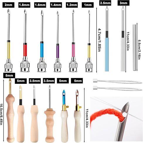 مجموعة إبر ثقب 15 قطعة: أقلام تطريز YIDM للخياطة بإبرة تطريز مع خيط إبرة أداة إبرة لكمة قابلة للتعديل للمبتدئين في الخياطة المتقاطعة in Kuwait