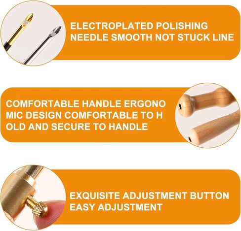 مجموعة إبر ثقب 15 قطعة: أقلام تطريز YIDM للخياطة بإبرة تطريز مع خيط إبرة أداة إبرة لكمة قابلة للتعديل للمبتدئين في الخياطة المتقاطعة in Kuwait