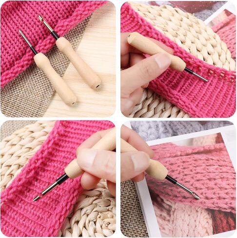 مجموعة إبر ثقب 15 قطعة: أقلام تطريز YIDM للخياطة بإبرة تطريز مع خيط إبرة أداة إبرة لكمة قابلة للتعديل للمبتدئين في الخياطة المتقاطعة in Kuwait