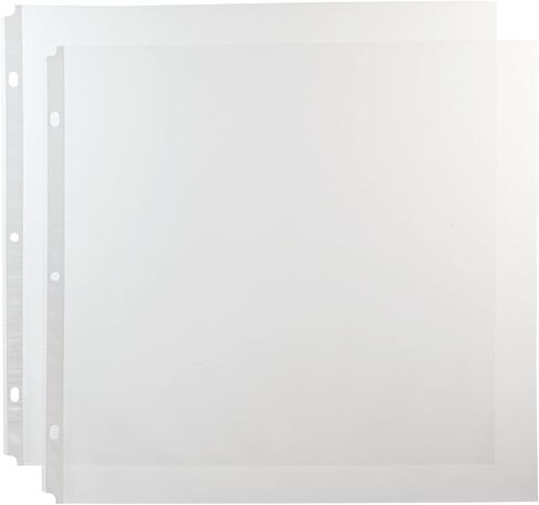 50-Pack 12x12 Scrapbook Refill Pages, Protective Sleeves, Page Protectors for Memory Books, Hole Punched, Durable Plastic Material (Clear, 0.16 mm Thick) Bulk Pack in Saudi Arabia