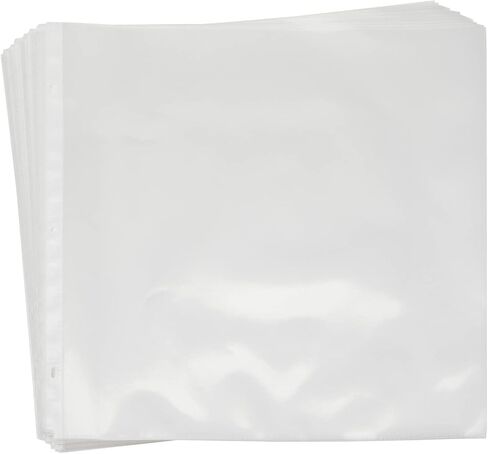 50-Pack 12x12 Scrapbook Refill Pages, Protective Sleeves, Page Protectors for Memory Books, Hole Punched, Durable Plastic Material (Clear, 0.16 mm Thick) Bulk Pack in Saudi Arabia