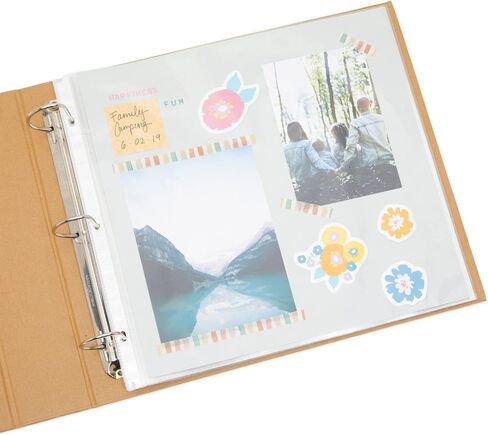 50-Pack 12x12 Scrapbook Refill Pages, Protective Sleeves, Page Protectors for Memory Books, Hole Punched, Durable Plastic Material (Clear, 0.16 mm Thick) Bulk Pack in Saudi Arabia