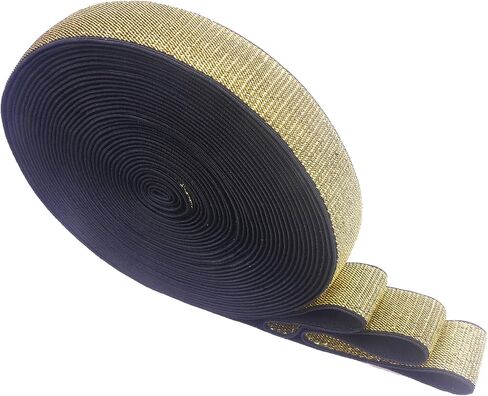 Paictheix Elastic Bands 4CM Wide Soft Black Metallic Elastic Ribbon for Sewing Waistband Headband and Crafting Trim (5 Yards Length 4CM Width, Black) in Kuwait