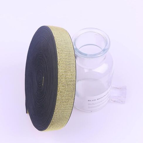 Paictheix Elastic Bands 4CM Wide Soft Black Metallic Elastic Ribbon for Sewing Waistband Headband and Crafting Trim (5 Yards Length 4CM Width, Black) in Kuwait