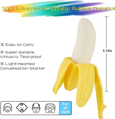ATESSON Squishy Toys Slow Rising Squishy Squeeze Toys, Super Soft Stress Relief Toys Banana Kawaii Party Favors for Kids Novelty Toy Birthday Gifts for Boys Girls Adults in Saudi Arabia