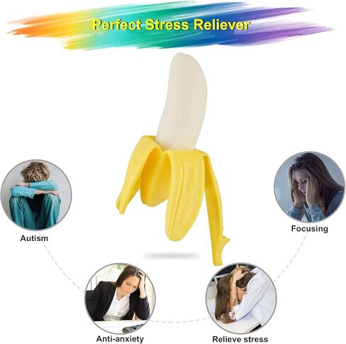 ATESSON Squishy Toys Slow Rising Squishy Squeeze Toys, Super Soft Stress Relief Toys Banana Kawaii Party Favors for Kids Novelty Toy Birthday Gifts for Boys Girls Adults in Saudi Arabia