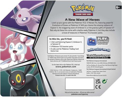 Pokemon Cards: 2022 Spring V Heroes Espeon V Tin in Saudi Arabia