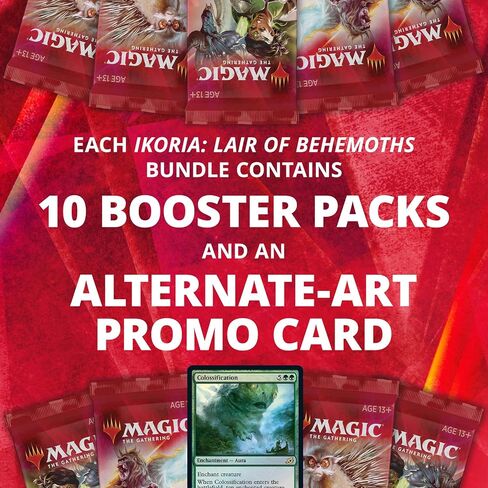 Magic: The Gathering Ikoria: Lair of Behemoths Bundle | 10 Booster Packs (150 Cards) | Foil Lands | Accessories in Saudi Arabia