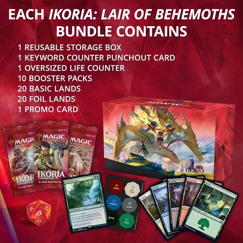 Magic: The Gathering Ikoria: Lair of Behemoths Bundle | 10 Booster Packs (150 Cards) | Foil Lands | Accessories in Saudi Arabia