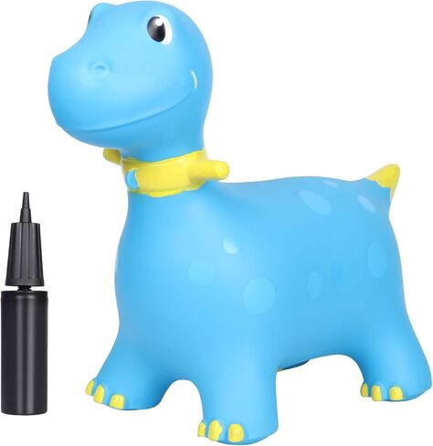 Bouncy Horse Animals for Toddlers 1-3 Dinosaur Hopping Toys for Kids Inflatable Toddler Bounce Toys Ride On Animal Hopper Toys with Pump (Blue) in Kuwait