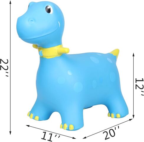 Bouncy Horse Animals for Toddlers 1-3 Dinosaur Hopping Toys for Kids Inflatable Toddler Bounce Toys Ride On Animal Hopper Toys with Pump (Blue) in Kuwait