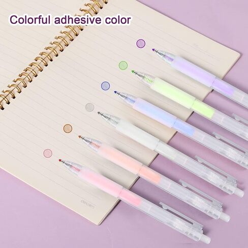 6pcs Dry Liquid Glue Glue Pens, Colorful Sticky Glue Glue Pens Quick Dry Glue Pens for Scrapbooking Fabric Card Making and Crafts (6 Colors) in Saudi Arabia