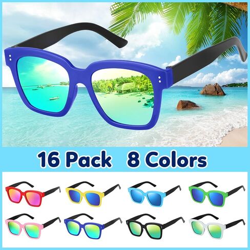 نظارات شمسية للأطفال من tepsmigo هدايا الحفلات - 24 حزمة من النظارات الشمسية للأطفال بكميات كبيرة للأولاد والبنات - نظارات شمسية للحفلات للأطفال وحفلات أعياد الميلاد، ومستلزمات حفلات التخرج، وهدايا حقيبة جودي، وهدايا حفلات حمام السباحة على الشاطئ in Kuwait