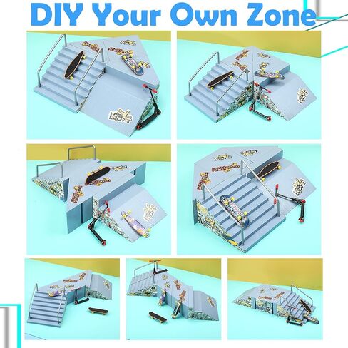 لوح تزلج 6 في 1 هوهيبي من بي سي واي، مجموعة منحدر لوح تزلج مع 6 الواح اصابع، سكوتر اصابع، دراجة اصبع، ملابس اصبع، حذاء تزلج وحصيرة، العاب لوح تزلج هدية عيد الميلاد للاطفال in Kuwait