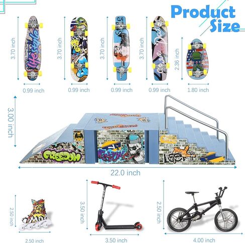 لوح تزلج 6 في 1 هوهيبي من بي سي واي، مجموعة منحدر لوح تزلج مع 6 الواح اصابع، سكوتر اصابع، دراجة اصبع، ملابس اصبع، حذاء تزلج وحصيرة، العاب لوح تزلج هدية عيد الميلاد للاطفال in Kuwait