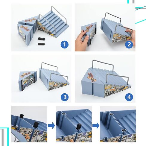 لوح تزلج 6 في 1 هوهيبي من بي سي واي، مجموعة منحدر لوح تزلج مع 6 الواح اصابع، سكوتر اصابع، دراجة اصبع، ملابس اصبع، حذاء تزلج وحصيرة، العاب لوح تزلج هدية عيد الميلاد للاطفال in Kuwait