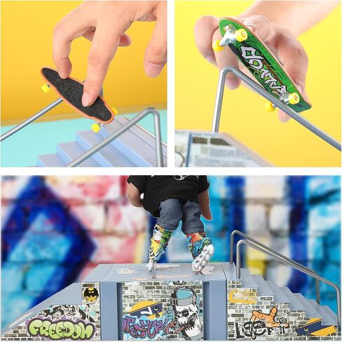 لوح تزلج 6 في 1 هوهيبي من بي سي واي، مجموعة منحدر لوح تزلج مع 6 الواح اصابع، سكوتر اصابع، دراجة اصبع، ملابس اصبع، حذاء تزلج وحصيرة، العاب لوح تزلج هدية عيد الميلاد للاطفال in Kuwait