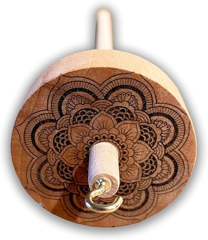 هابي كلاسي دروب سبيندل من خشب القيقب العلوي الدوار ذو لمسة نهائية ناعمة تصميم ماندالا زهرة #4 in Kuwait