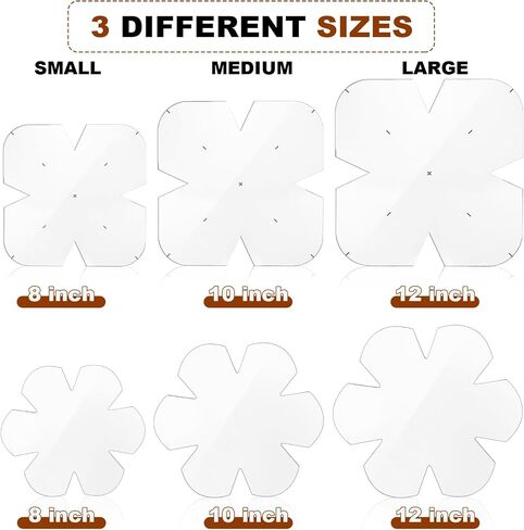 Suwimut 6 Pieces Bowl Cozy Template, 3 Sizes 8/10/12 Inch Clear Acrylic Bowl Wrap Sewing Pattern Template with 4 Pieces Water Soluble Pen for Crafts, Bowl Batting Quilting Template Cut on Fold Stencil in Saudi Arabia