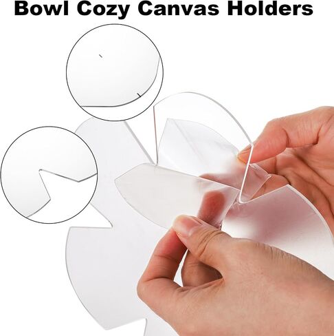 Suwimut 6 Pieces Bowl Cozy Template, 3 Sizes 8/10/12 Inch Clear Acrylic Bowl Wrap Sewing Pattern Template with 4 Pieces Water Soluble Pen for Crafts, Bowl Batting Quilting Template Cut on Fold Stencil in Saudi Arabia