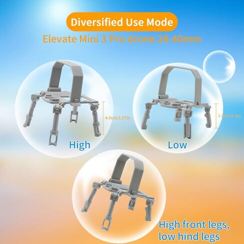 Hanatora Extension Landing Gear for DJI Mini 3 Pro and Mini 3 Drone, Foldable Extender Legs Feet Accessories in Saudi Arabia