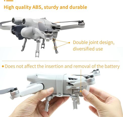 Hanatora Extension Landing Gear for DJI Mini 3 Pro and Mini 3 Drone, Foldable Extender Legs Feet Accessories in Saudi Arabia