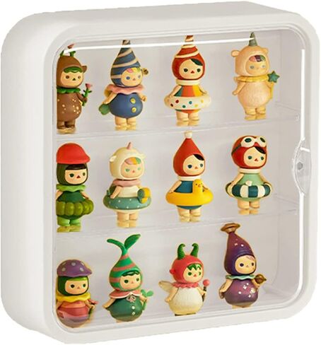 Wall Mount Display Case for Figures - Space Saving & Adjustable Acrylic Storage Box with Magnetic Door, Dustproof & Moisture Proof for Lego Pop Mart Action Figures in Kuwait