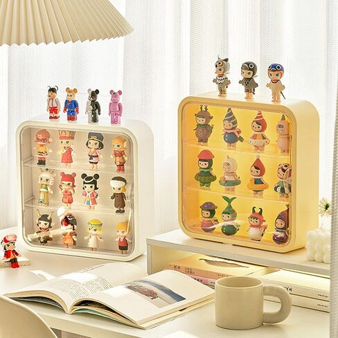 Wall Mount Display Case for Figures - Space Saving & Adjustable Acrylic Storage Box with Magnetic Door, Dustproof & Moisture Proof for Lego Pop Mart Action Figures in Kuwait