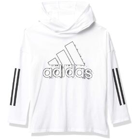 adidas Girls' Long Sleeve Hooded Tee T-Shirt in Saudi Arabia