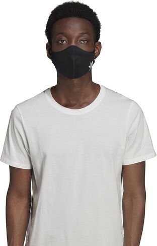 Adidas Originals 3-Stripes Unisex Face Cover, 3-Pack, Black with Logo Pattern (Small) in Saudi Arabia